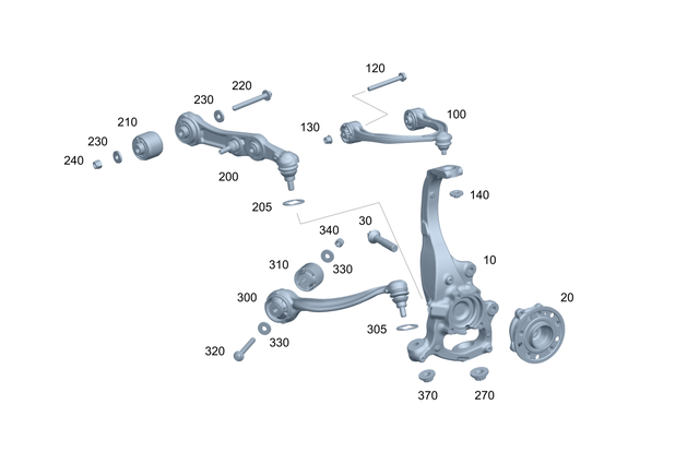 2053307010 - Front Axle: Spring Link for Mercedes-Benz: C350e, C400, C450 AMG, C63 AMG, CLS450, E300, E350 Image image