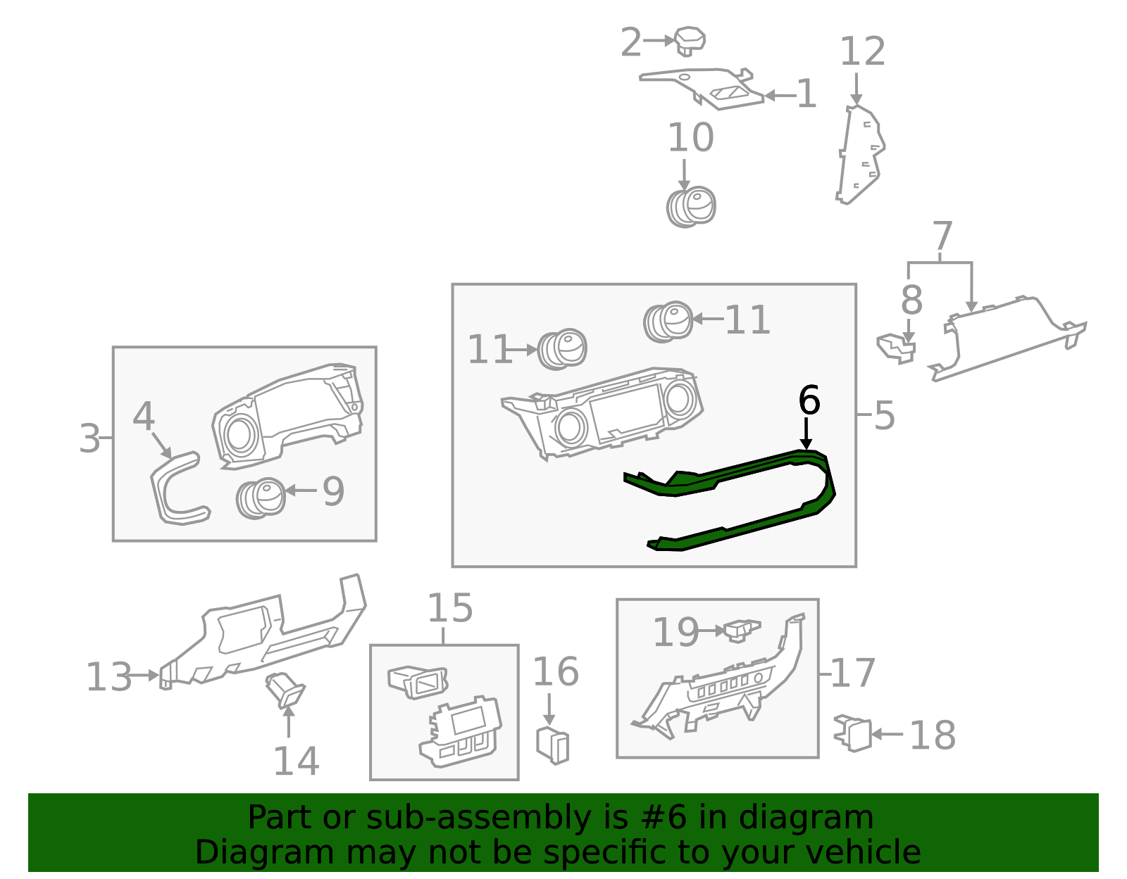 55476-04010-E0 - Instrument Panel Molding 2016-2023 Toyota Tacoma ...