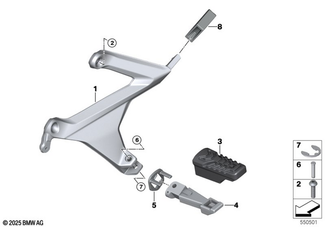 46715A5D946 - Frame and Mounting Parts: Footrest Plate, Rear Right -  for BMW-Motorrad Image