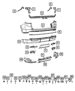 68548980AA - Frame, Bumper and Fascia: Rear Lower Fascia for Mopar Image image