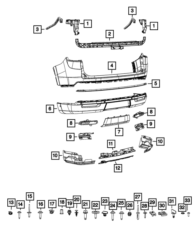 « 68548980AA – Frame, Bumper and Fascia : Inférieur Arrière Revetement De Pare-chocs pour Mopar Image »