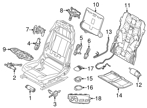 Passenger Seat Components for 2008 BMW X5 #0