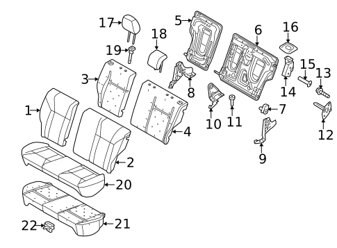 Rear Seat Components for 2013 Ford Fiesta #1