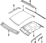 55274636 - : Roof Bow for Dodge: Ram 1500, Ram 2500, Ram 3500 Image