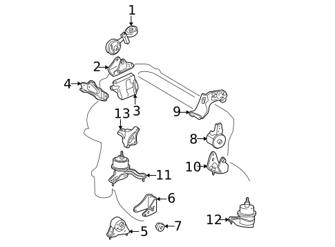 Engine & Trans Mounting for 2007 Toyota Highlander #0