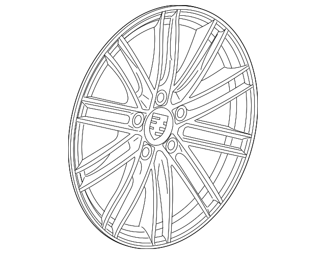 Genuine Porsche 982-601-025-AB-8Z8 |Alloy Wheel - Brilliant Silver