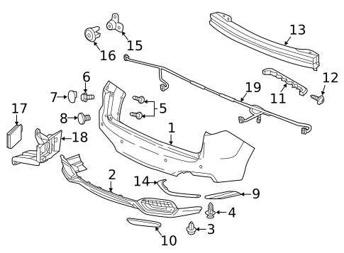 Bumper & Components - Rear for 2017 Acura RDX #0