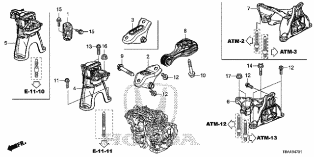 Engine Mounts (CVT) for 2016 Honda Civic #0