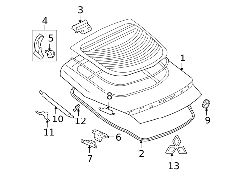 Gate & Hardware for 2010 Mitsubishi Eclipse #0