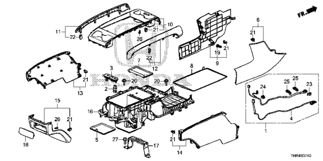 Console (1) for 2021 Honda Odyssey #0