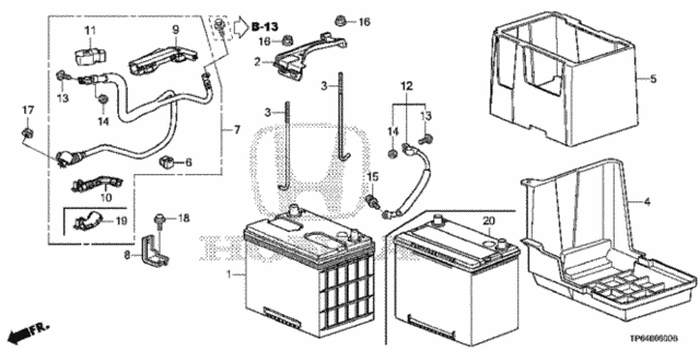 Battery (V6) for 2012 Honda Crosstour #0