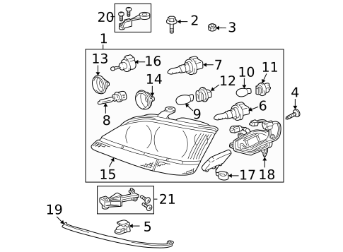 Headlamp Components for 2003 Lexus RX300 #0
