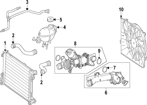 Radiator & Components for 2019 Mercedes-Benz SLC300 #0