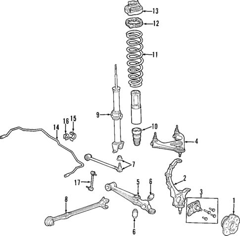 Rear Suspension for 2000 Honda Prelude #1