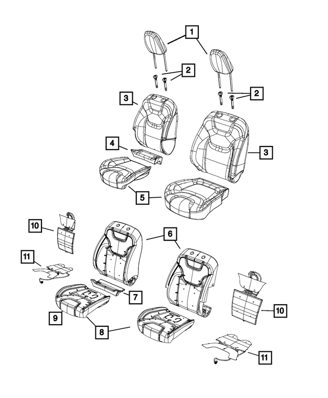 5VF59DX9AB - : Front Seat Cushion Cover, Left for Mopar Image