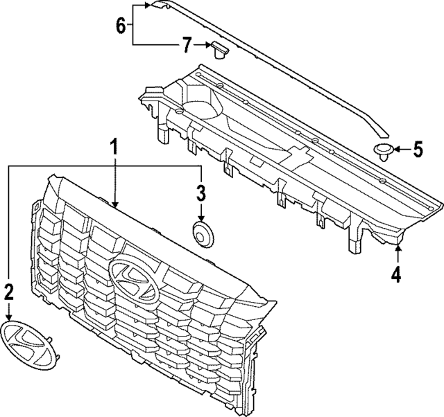 86350S8CA0PAT - : Grille for Hyundai Image