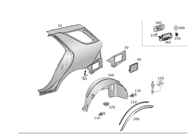 1668848922 - Side Walls: Wheel Arch Cover for Mercedes-Benz: GLE300d, GLE350, GLE400, GLE550e, GLE63 AMG, ML250, ML350, ML400, ML550, ML63 AMG Image image
