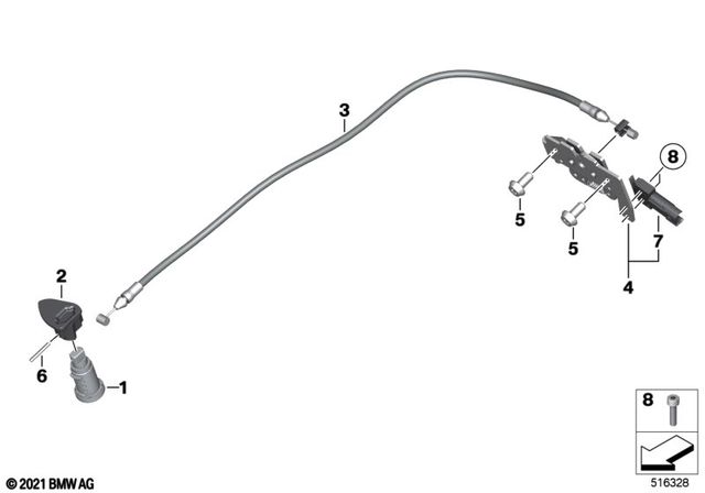51257681200 - Seats and Seat Bench: Lock Cylinder with Vin Code -  for BMW-Motorrad Image image