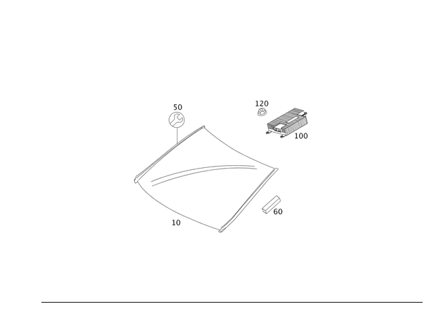251670000064 - Windows: Windshield for Mercedes-Benz: R320, R350, R500 Image image