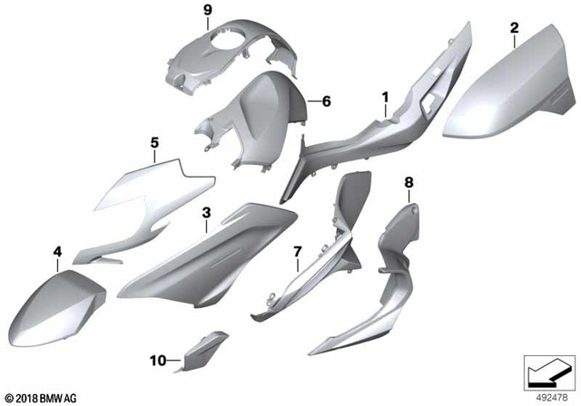 46639444074 - : Lateral Trim Panel, Right for BMW-Motorrad Image