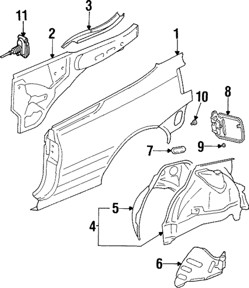 Quarter Panel & Components for 1999 Volkswagen Cabrio #0