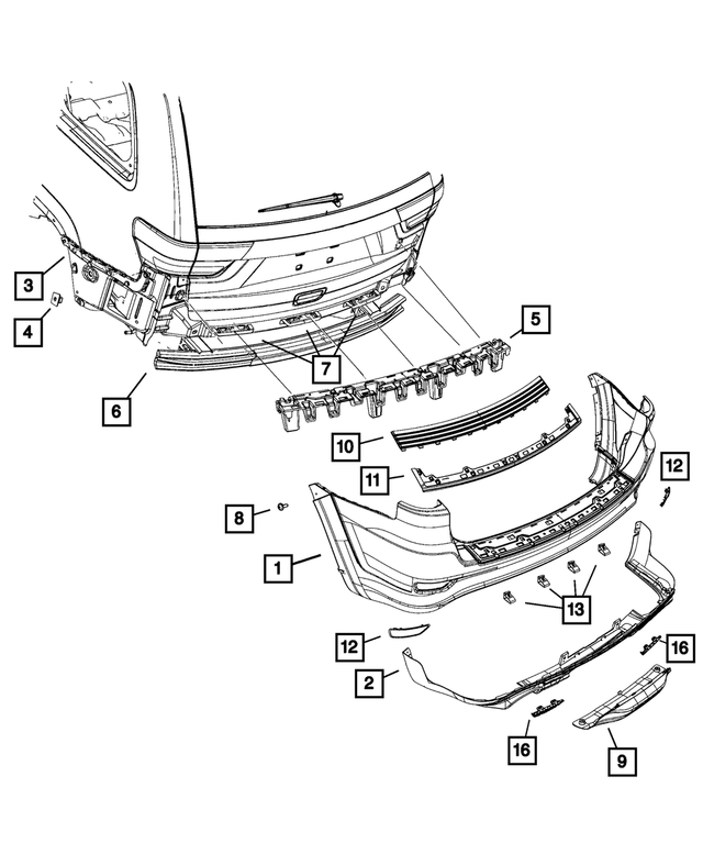 68302666AA - : Rear Upper Fascia for Mopar Image