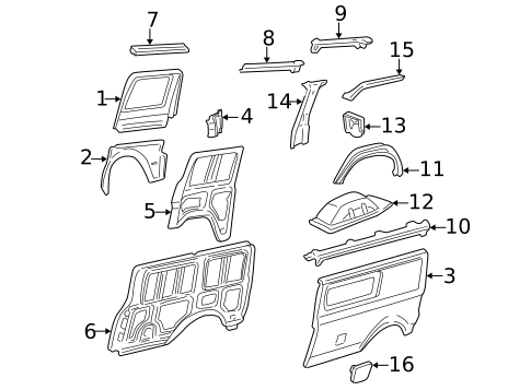 Side Panel & Components for 1994 GMC Safari #0