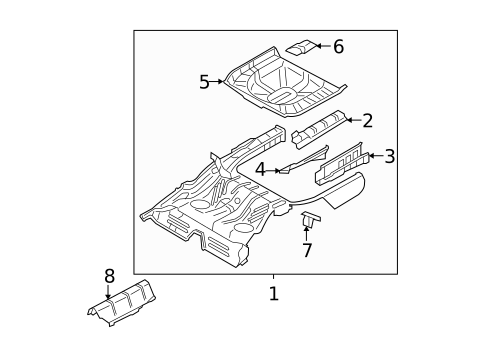Rear Floor & Rails for 2006 Mercury Montego #0