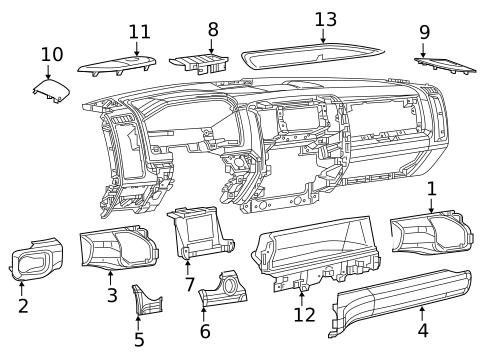 Instrument Panel Components for 2024 Ram 3500 #1