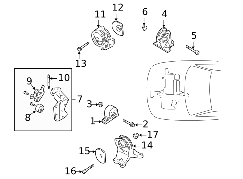 Engine & Trans Mounting for 2003 Chrysler Sebring #0