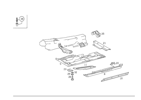 Front Floor for 1984 Mercedes-Benz 500 SEC #0