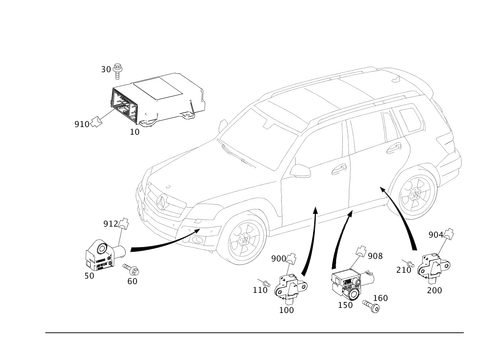 Belt Tensioner, Airbag and Side Airbag for 2014 Mercedes-Benz GLK 250 #0