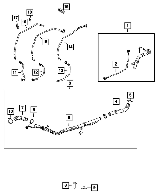 68436447AC - Fuel and Accelerator Pedal: Fuel Vapor Tube Clip for Mopar Image image