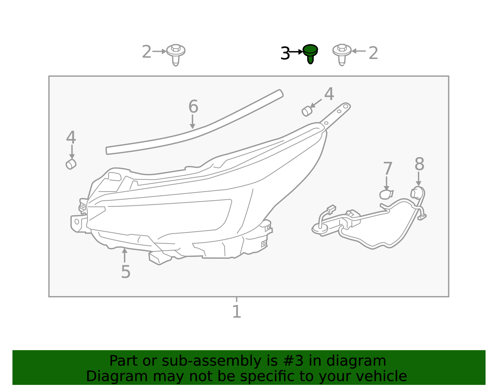 Headlamp Assembly Rivet 909130013 | Subaru Online Parts