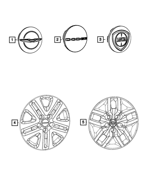 Wheel Covers and Center Caps for 2015 Dodge Grand Caravan #0