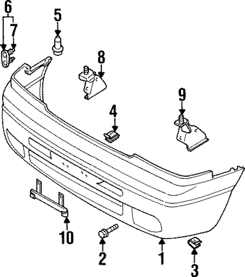 Bumper & Components - Front for 1996 Mazda MPV #0