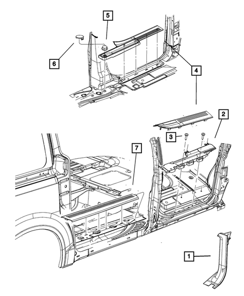 Panels-Moldings-Scuff Plates, Pillar, Cowl, 1/4 Panel Trim and Cargo Covers for 2016 Dodge Grand Caravan #2
