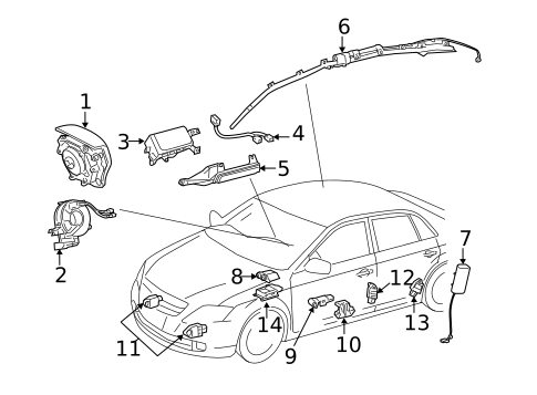Air Bag Components for 2011 Toyota Avalon #0