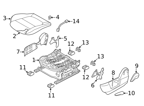 Driver Seat Components for 2016 Mazda 3 #0