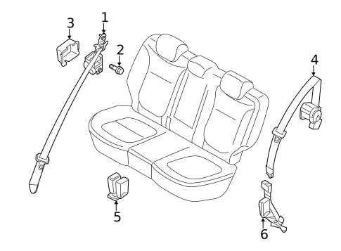 Rear Seat Belts for 2017 Kia Soul #0
