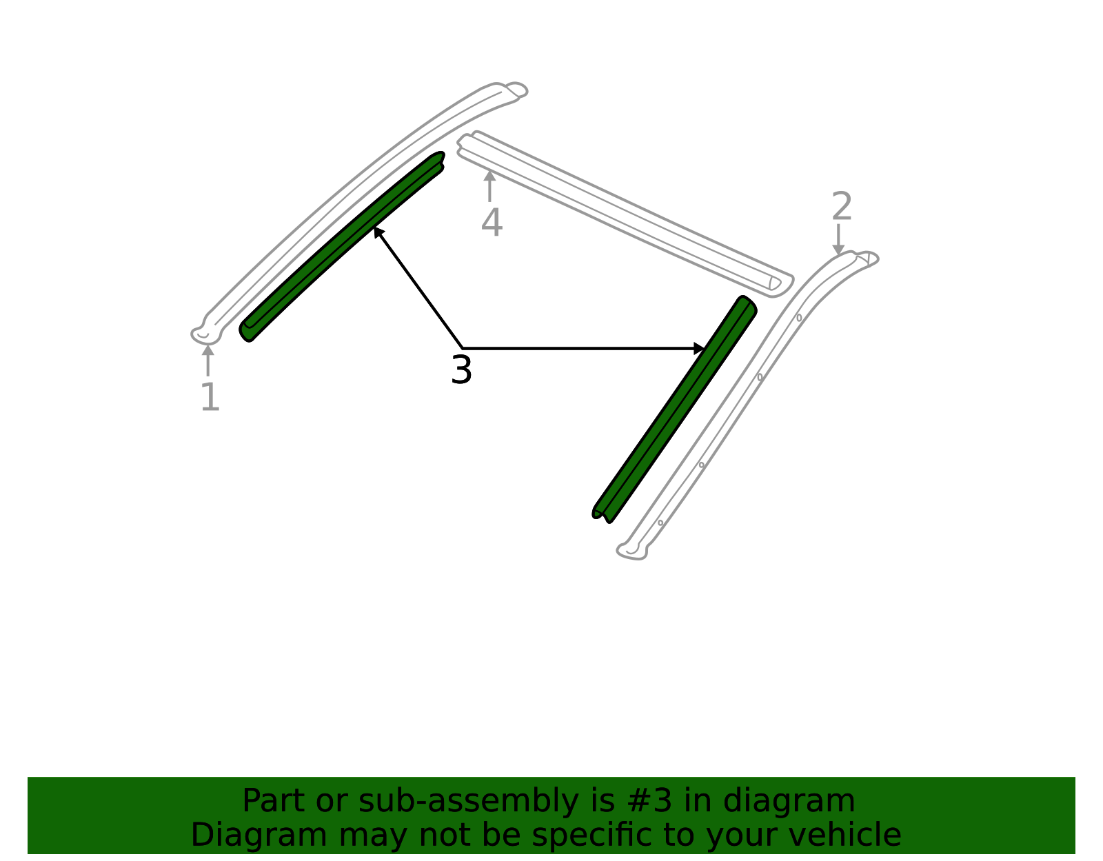 75543-60020 - Windshield Molding (Left, Right) 1998-2007 Toyota