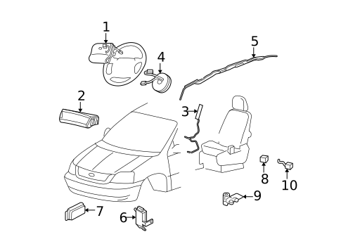 Air Bag Components for 2004 Ford Freestar #0