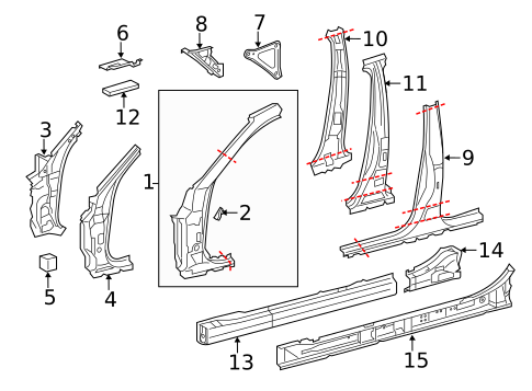 Center Pillar & Rocker for 2013 Lexus GS450h #0