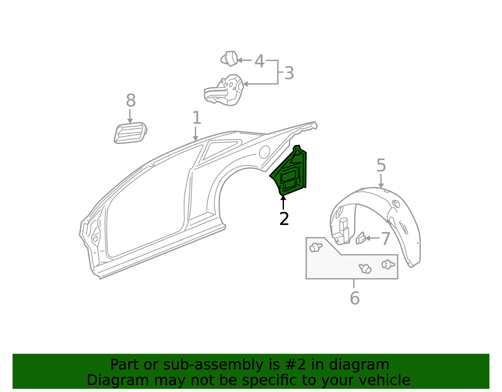 2005-2010 GM Driver Side Body Side Outer Panel Filler 22697704 ...