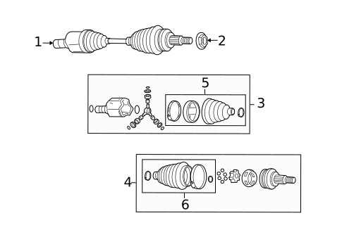 Axle Shaft & Joints for 2006 Pontiac Torrent #0