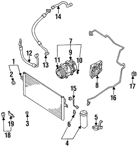 Condenser, Compressor & Lines for 1996 Nissan Maxima #0