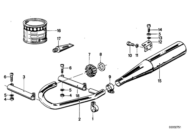 18212302070 - : Pipe Clamp Left for BMW-Motorrad Image