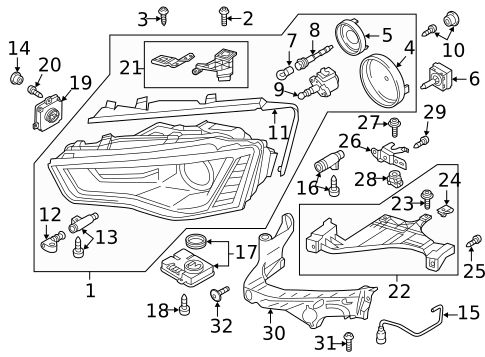 Headlamp Components for 2013 Audi A5 Quattro #4