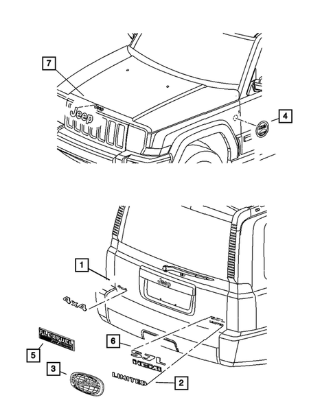 Nameplates for 2010 Jeep Commander #0