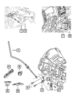 52855956AG - 545RFE; 5-Speed; Automatic Transmission: Gearshift Control Cable for Mopar Image